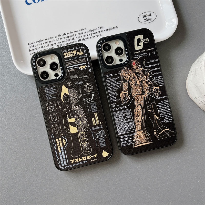 Gundam X CASETiFY PU Armação De Couro Acrílico Capa Para IPhone 11 12 13 14 Pro À Prova De Choque Max 13 12