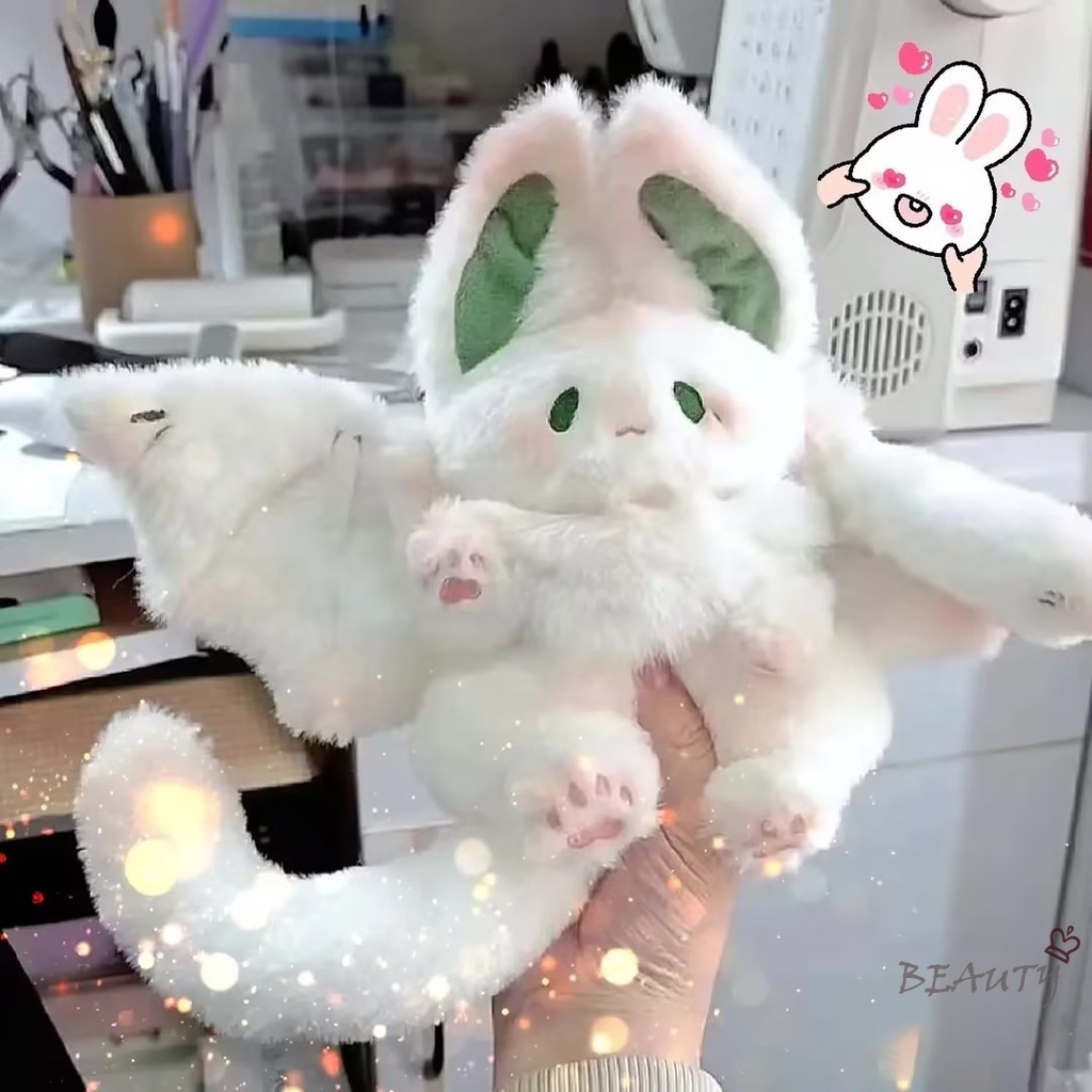 45cm Peluche Mágico Fofo Coelho Toy , lovely Animal Criativo Coelhinho Morcego Branco Engraçado Almofada De Boneca Recheada Macio Presente De Aniversário Menina