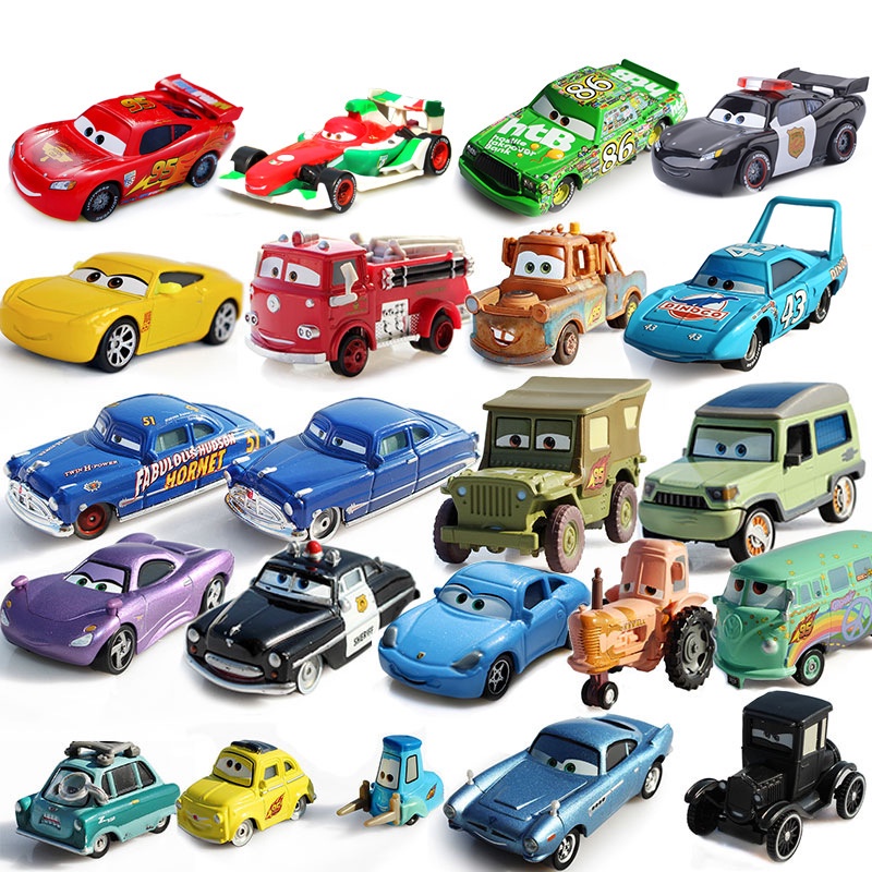 Carros do filme, personagens básicos Relâmpago McQueen, O Rei Chick Hicks  Carro de brinquedo de metal 1:55 Brinquedos infantis soltos (Polícia  McQueen) : : Brinquedos e Jogos