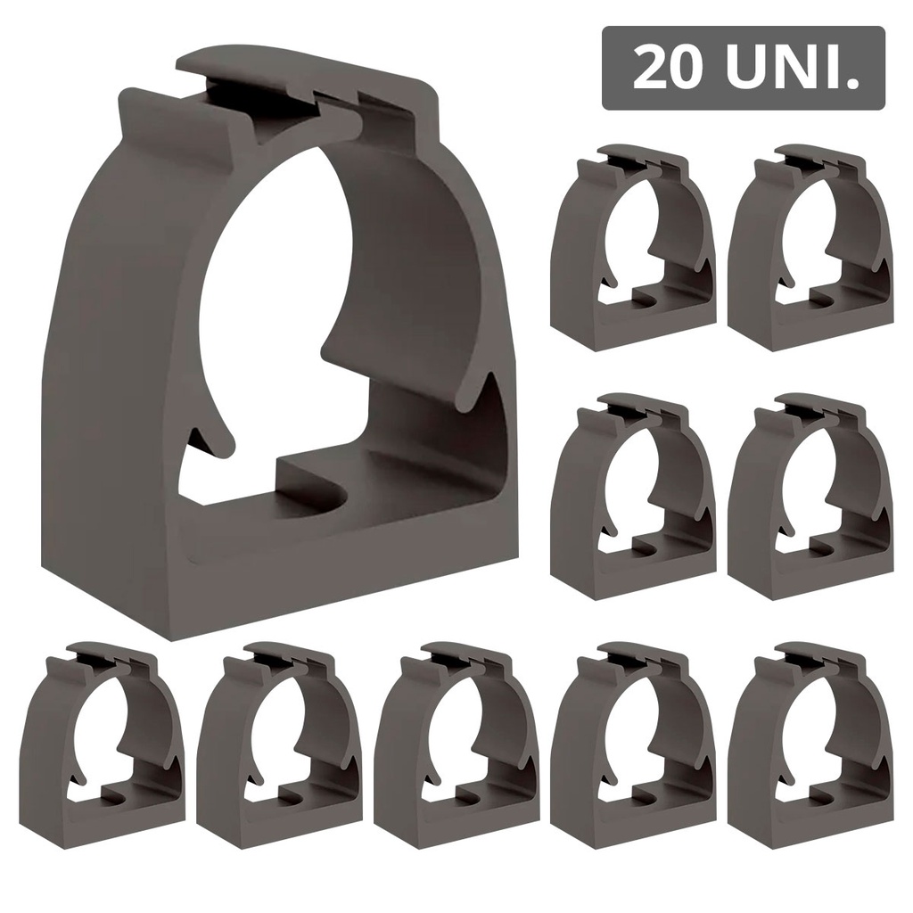 Kit 20 Pçs Abraçadeira Click PVC P/Tubo Condulete 3/4 Polegadas Varias Cores