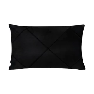 Capa para Almofada Drapeada em Veludo Retangular Preta