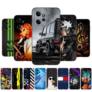 Para Xiaomi Redmi Nota 12 4G 5G Capa Global Case Phone Cover Preto tpu Moda anime Desenho Animado Padrão Bonito