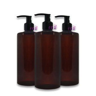 3 Frascos Pet Âmbar 500ml C/Válvula Saboneteira