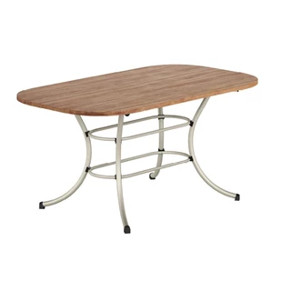 Mesa de Jantar Tampo Freijó e Tubo Prata 1547 Carraro