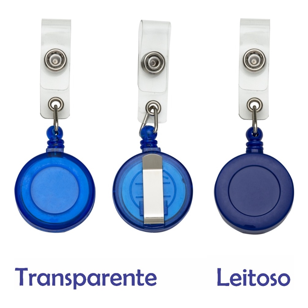 Kit 25 Porta Crachá Retrátil Roller Clip