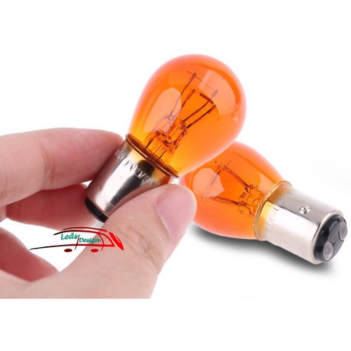 2 Lâmpada 24v 2 Polo Ambar Laranja Amarela Bay15d Caminhão