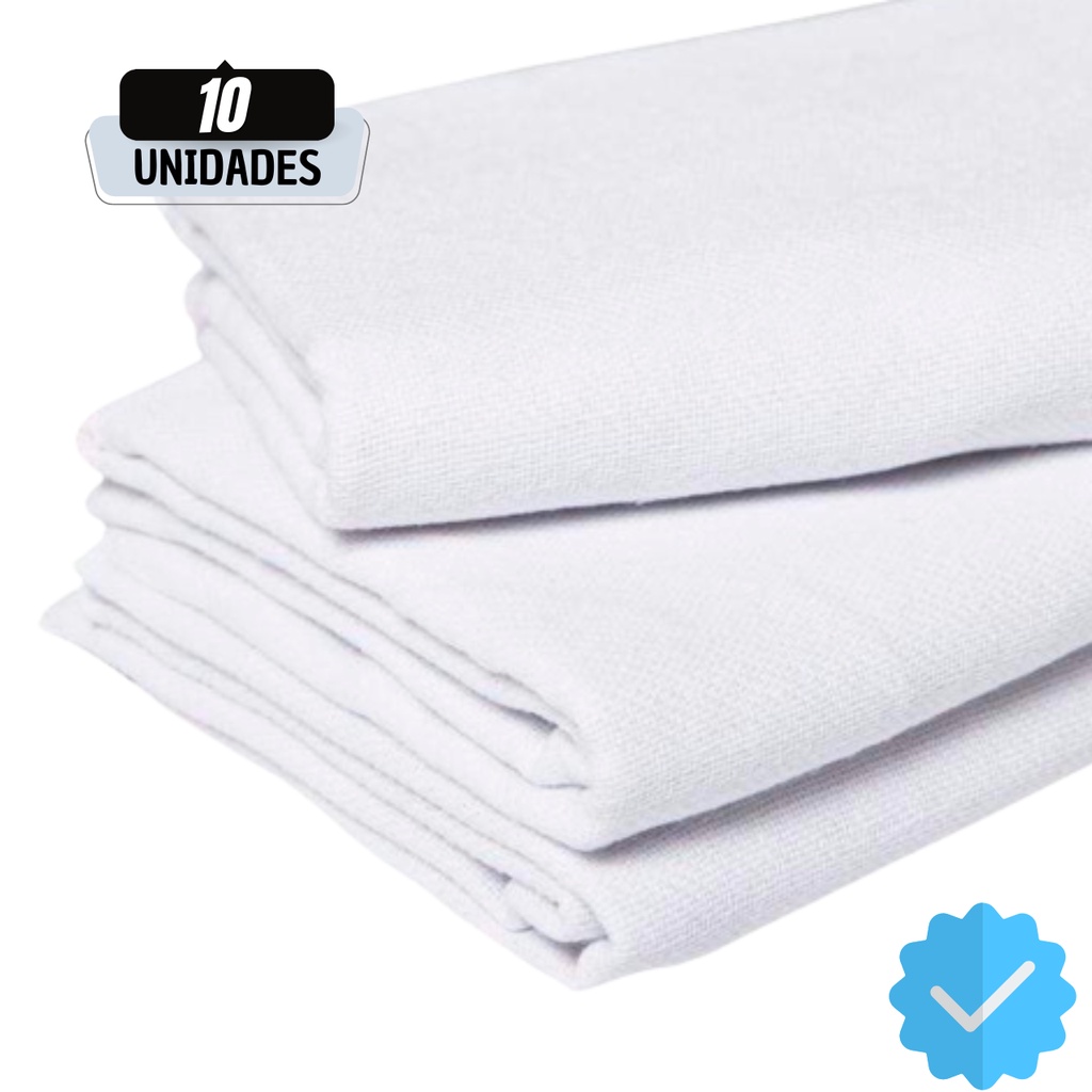 10 Panos de Prato Branco Liso 41X69cm algodão grande bainha pratos top louça cozinha Atacado