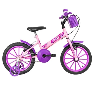 Bicicleta Bicicletinha Infantil Ultra Kids T Aro 16 Rosa Bebê E Lilás - Ultrabike