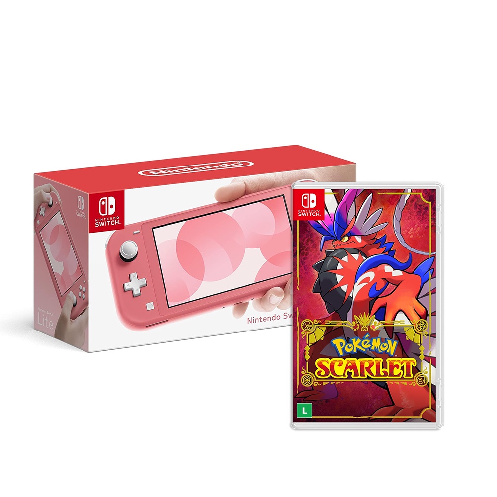 Console Nintendo Switch Lite Coral + Jogo Pokémon Scarlet