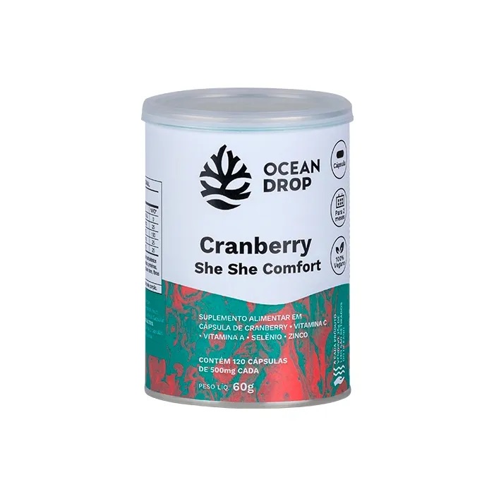 CRANBERRY SHE SHe CONFORT 120 CAPS 500G OCEAN DROP | Shopee Brasil