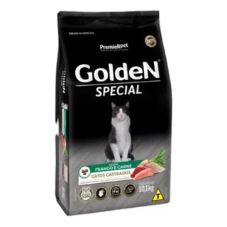 Ração Gatos Golden Special Castrados Frango e Carne 10,1kg