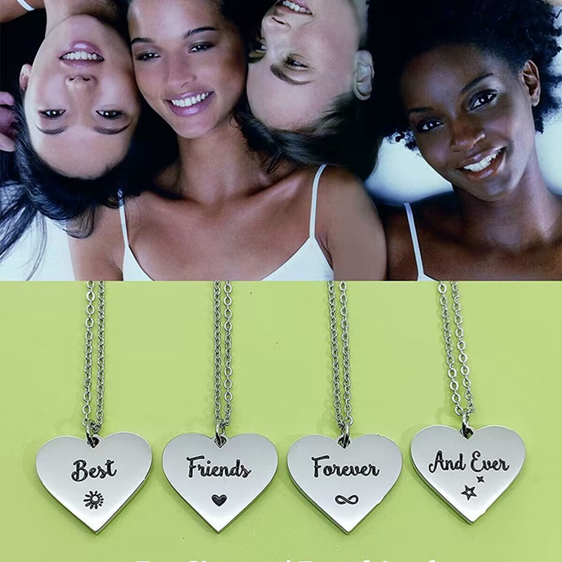 YGT 4 Pcs/Set Heart Puzzle Four Leaf Clover Pendant Necklace YGT 4 Pcs/Set Heart Puzzle Four Leaf Clover Pendant Necklace