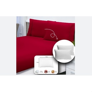 Roupa Cama Queen 400 Fios 3pcs Toque Acetinado VERMELHO+02 Travesseiro
