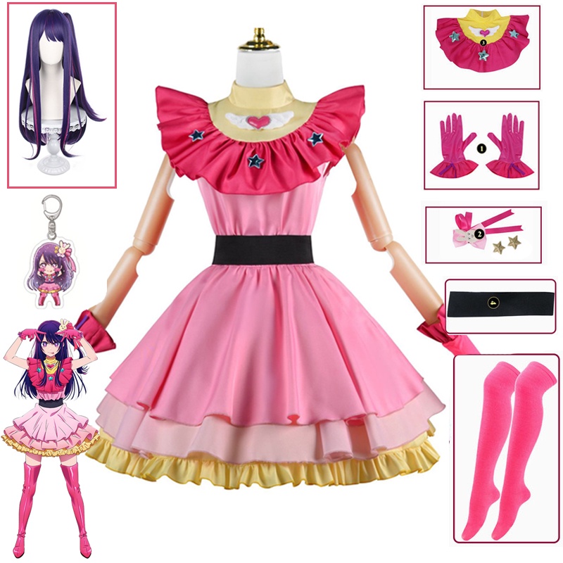Peruca Ai Hoshino Cosplay Oshi No Ko Lolita Vestido Anime De Halloween Para Menina Bonita
