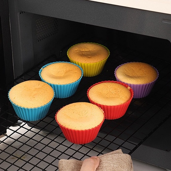 Kit 12 Formas Silicone AIR FRYER Mini Cupcake Bolo Muffin Assadeira Bolinhos