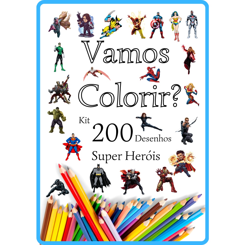 Kit 200 Desenhos Para Colorir E Pintar Unicórnio - Folha A4