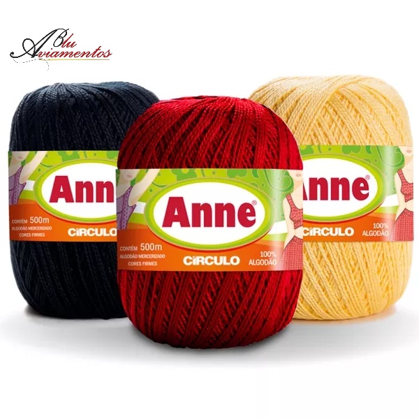 Fio Círculo Anne 100% Algodão - 500m - 160g | Shopee Brasil