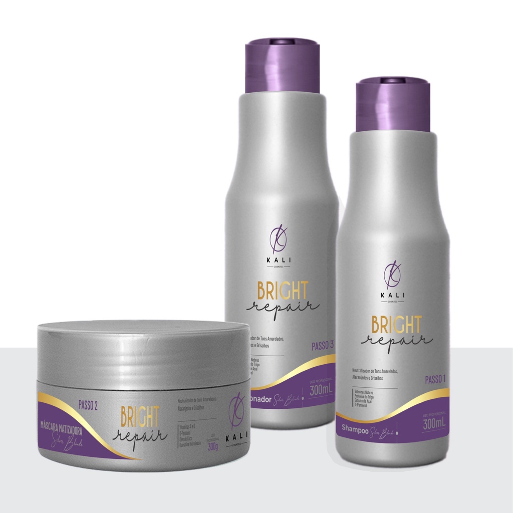 Kit Pós Química Matizador Silver Blonde 300ml Kali Cosmetics | Shopee ...