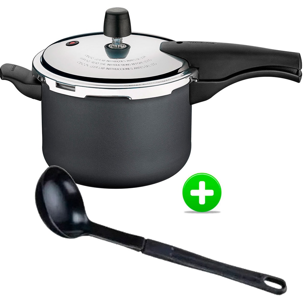 Panela de Pressão 4,5 L Tramontina Vancouver Antiaderente Grafite e Concha de Nylon