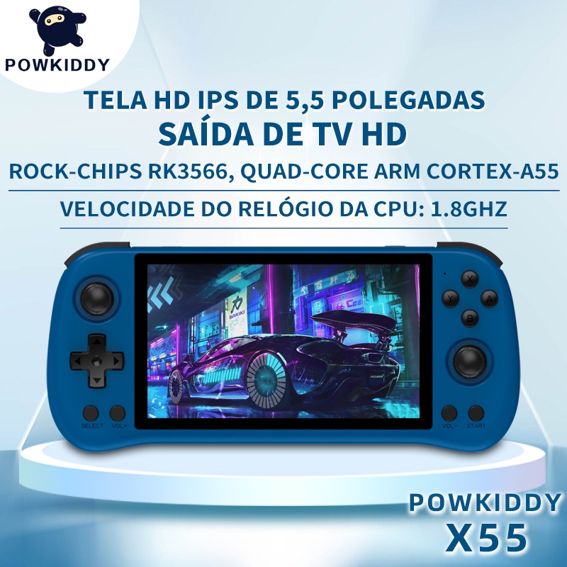 POWKIDDY-X70 Handheld Game Console para Crianças, Tela HD de 7 Polegadas,  Jogo Retro, Suporta Jogos