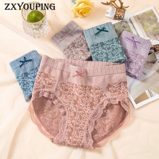 Kit ZXYOUPING 1/5 [40-75KG] Calcinha Sem Costura De Cintura Alta Feminina Mais Fina Modelando O Corpo Feminino Algodão Crotch Cueca Antibacteriana Respirável