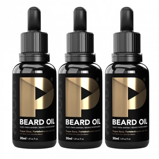 Óleo Para Barba Play Barber 30ml Amadeirado Woody Caixa Com 3 Unidades