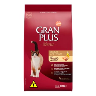 Ração Gran Plus Menu Gato Sênior Castrado Frango e Arroz 10,1kg