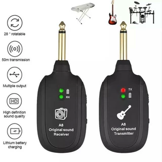 Conjunto Receptor De Transmissores De Violão Sem Fio A8 UHF 730mhz 50M Para Baixo De Guitarra Elétrica
