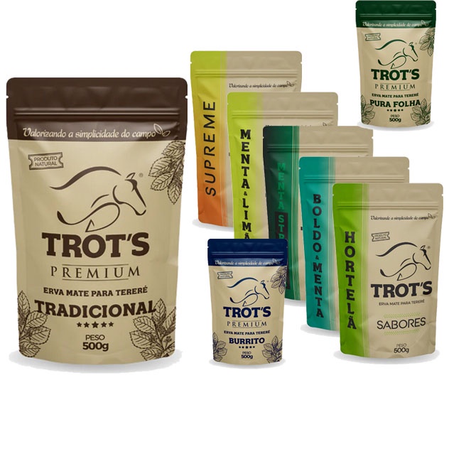 Erva Mate Tereré Trot's Premium 500g Sabores Burrito Pura Folha Tradicional Menta Limão Menta Stronger n