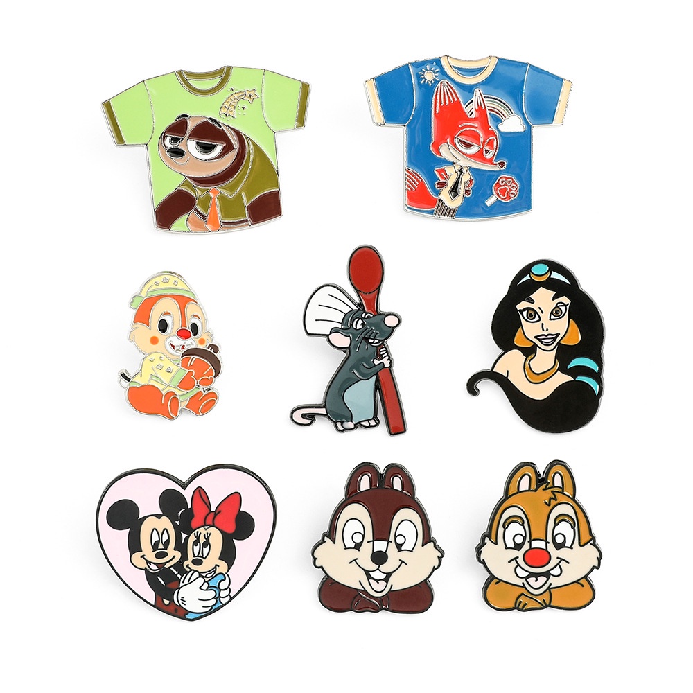 Coleção Disney Pino Metálico Mickey Mouse Jasmim Zootopia Broches E Alfinetes