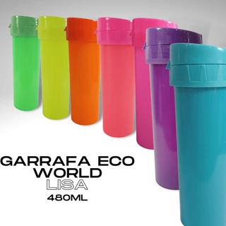 KIT 50 GARRAFAS ECO WORLD LISA COM TAMPA PARA PERSONALIZAR ADESIVAR BRINDE FESTA