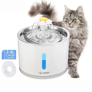 (Promoções) 2.4L Fonte De Água Do Gato Automático Filtro Interior LED Beber Para De Dispensador Gatos De Estimação Alimentador Filtros promocionais spot