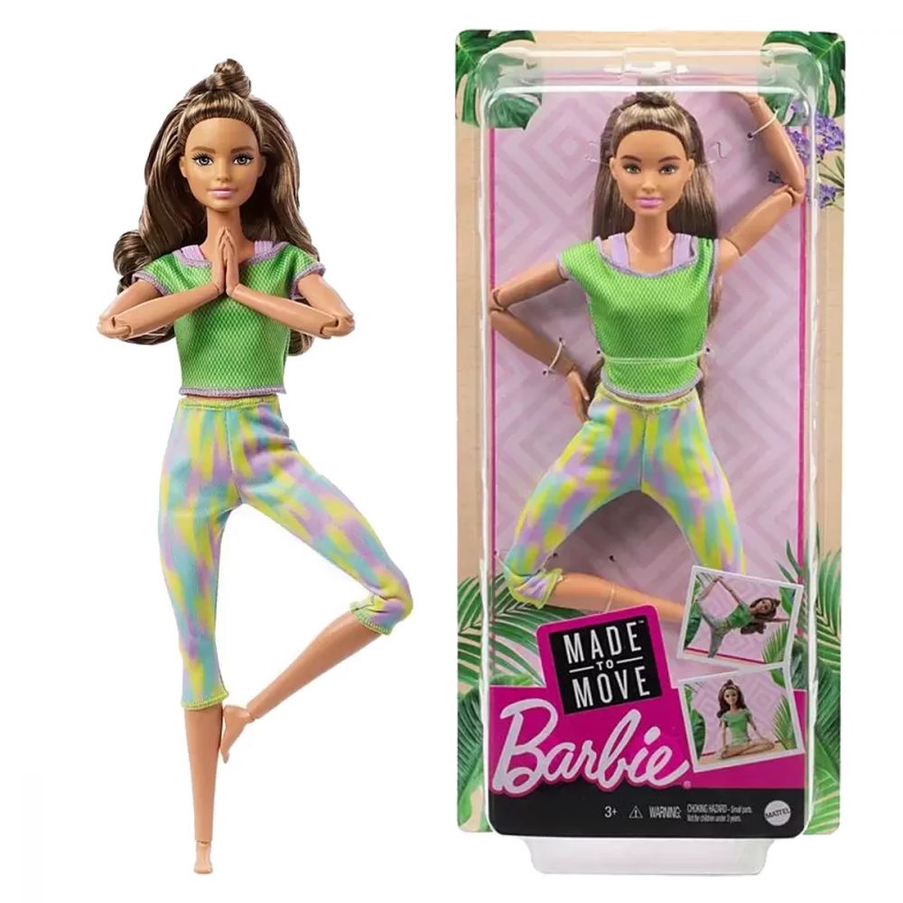 Boneca Barbie Articulada - Feita Para Mexer - Yoga - Morena Blusa