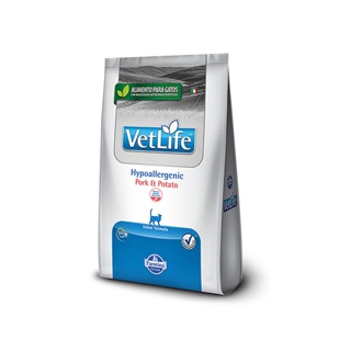 Ração Vet Life Gatos Hypoallergenic Porco e Batata 2kg