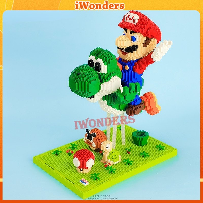 Nano Blocos Super Mario MOC Luigi Bowser De Construção Yoshi Peach Princess Jogo De Modelagem Boy Girl Toy Gifts