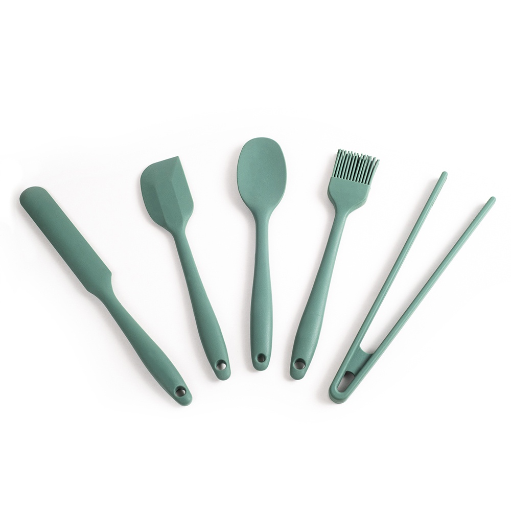 Kit de Utensílios de Silicone com 5 peças Verde Esc - OIKOS