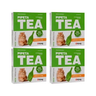 Pipeta Antipulgas Tea Gatos 4,1 Kg Até 8kg - Konig - 4 Unidades