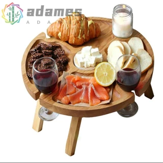 ADAMES Mesa De Armazenamento De Madeira Para Turismo Loja Lanches Jardim Piquenique Bandeja De Exterior Praia