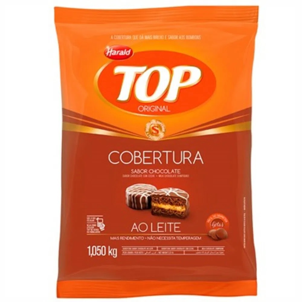 Cobertura Fracionada Top Sabor Chocolate Ao Leite Gotas 1,01