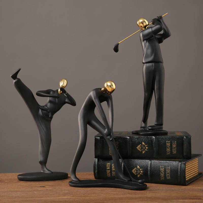 Resina Estátua Artefatos Esportivos Decoração Esculturas Abstratas Figuras Colecionáveis Para De Casa Prateleira De Escritório Moderna