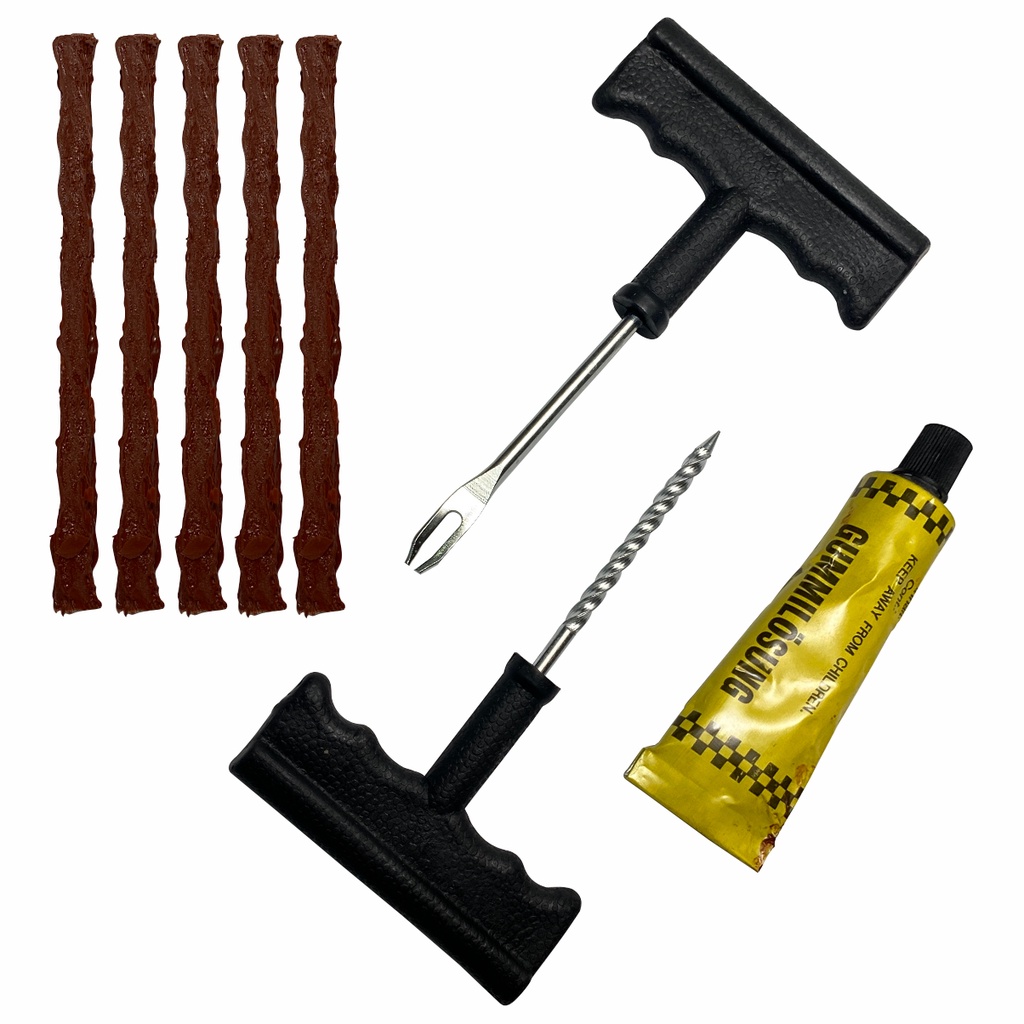 Kit De Reparo Remendo De Pneu Sem Camera Carro Moto Bicicleta 5 Refis