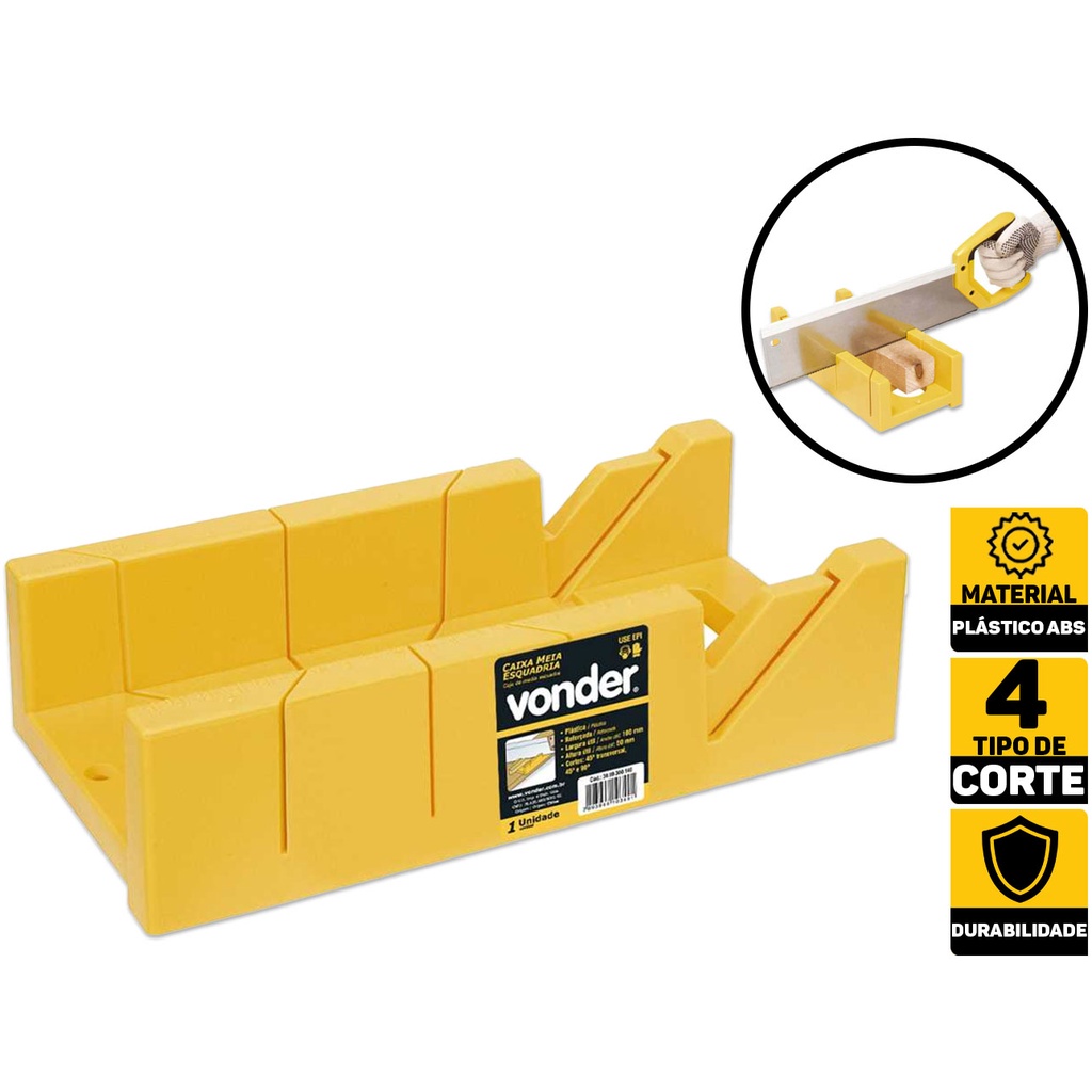 Caixa Meia Esquadria Gabarito Corta Em 45 E 90 Graus Vonder 3099300140