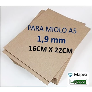 PAPEL HOLLER / CARTÃO CINZA PARA MIOLO A5 - 16CM X 22CM - ESPESSURA 1,9MM - EMBALAGEM COM 20 PLACAS