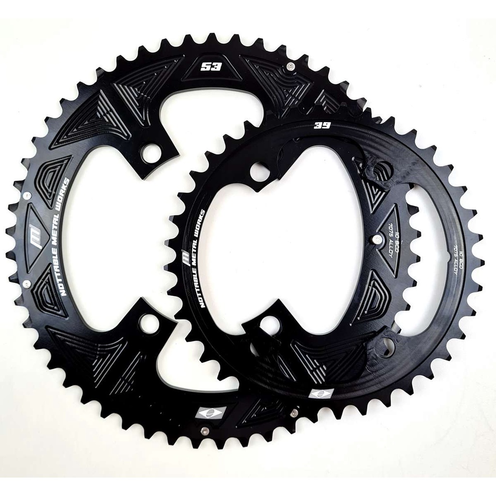 Coroas Dupla Speed Nottable 53-39 Pedivela Shimano Tiagra/Sora/Claris BCD 110mm 4 furos