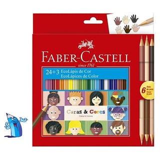 LAPIS DE COR FABER CASTELL 24 COR +3 CARAS E CORES