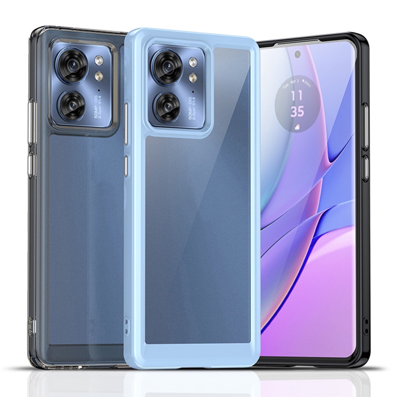 Para Motorola Edge 40 Luxury Silicone Clear Bumper TPU Capa À Prova De Choque