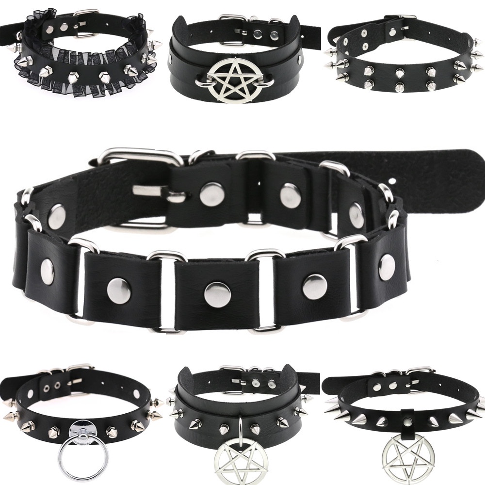 Choker In PU E Pizzo Gotico Vintage – Collarino Punk A Cuore, Regolabile 33-39 Cm, Nero, Bianco O Rosso, Per Festa, Matrimonio E Serate