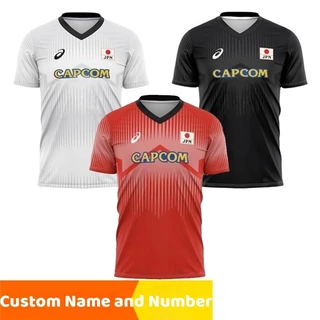 Personalizável Japão VNL 2023 Vôlei Jersey Manga Curta ISHIKAWA/RAN/NISHIDA (Totalmente Sublimado) Vermelho/Branco/Preto Cor