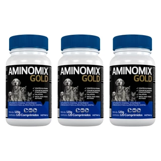 Aminomix Gold 120 Comprimidos - Vetnil - 3 Unidades