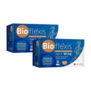 BioFlexis Colágeno Tipo II 40mg Não Hidrolisado Suplemento Alimentar C/30 Cápsulas - Kit C/2